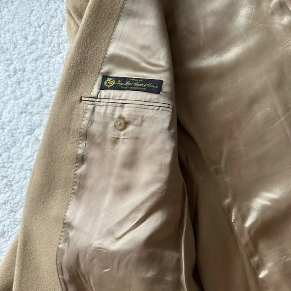 Ralph Lauren Men Blazer Jacket Beige %100 Camel Hair from Italy Size 46R
